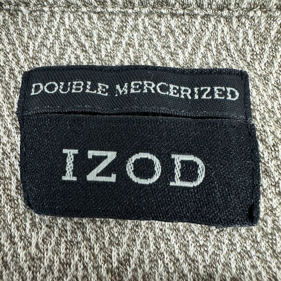 Izod Mens Large Double Mercerized Polo Shirt Gray 100% Cotton Made In India - Picture 3 of 5